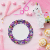 Design grün, lila Textur Wasserfarbe Pappteller (Party)