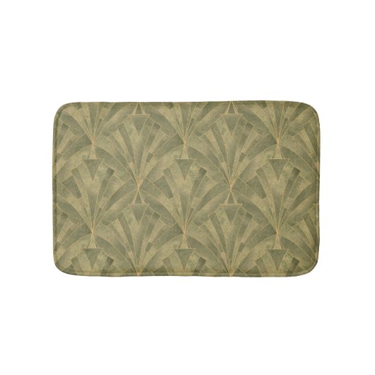 Design Grün und Gold Art Deco Muster Badematte (Vorderseite)