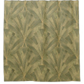 Design Grün und Gold Art Deco Muster Duschvorhang (Vorderseite)