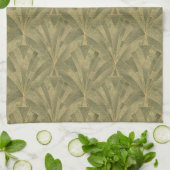 Design Grün und Gold Art Deco Muster Geschirrtuch (Gefaltet)