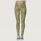 Design Grün und Gold Art Deco Muster Leggings (Vorderseite)