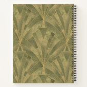Design Grün und Gold Art Deco Muster Notizblock (Rückseite)