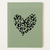 Design Grün und Schwarz Leopard Muster Herz Planer (Rückseite)