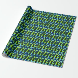 Design grüner Blätter Geschenkpapier