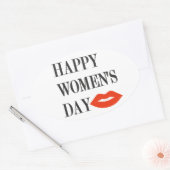 Design Happy Women's Day Funny Ovaler Aufkleber (Umschlag)