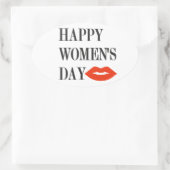 Design Happy Women's Day Funny Ovaler Aufkleber (Tasche)