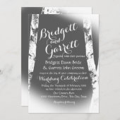 Design-Hochzeit von weißen Birkenbaumen Einladung (Vorne/Hinten)