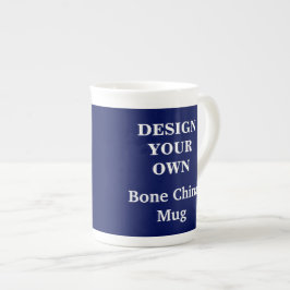 Design Ihre eigene Knochen-China-Tasse - Blau Porzellantasse