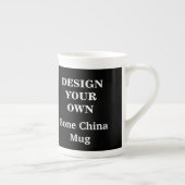Design Ihre eigene Knochen-China-Tasse - Schwarz Porzellantasse (Rechts)