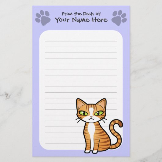 Design Ihrer eigenen Cartoon-Katze Briefpapier (Vorderseite)