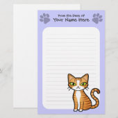 Design Ihrer eigenen Cartoon-Katze Briefpapier (Vorne/Hinten)
