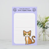 Design Ihrer eigenen Cartoon-Katze Briefpapier (Stehend Vorderseite)