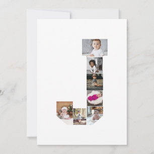 Design Ihres eigenen Letter J Foto Collage Poster Dankeskarte