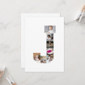 Design Ihres eigenen Letter J Foto Collage Poster Karte (Vorderseite/Rückseite Beispiel)