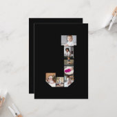 Design Ihres eigenen Letter J Foto Collage Poster Karte (Vorderseite/Rückseite Beispiel)