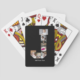 Design Ihres eigenen Letter J Foto Collage Poster Spielkarten