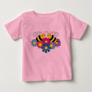 Design-Illustration für Bienen und Blume Baby T-shirt