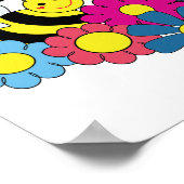 Design-Illustration für Bienen und Blume Poster (Ecke)