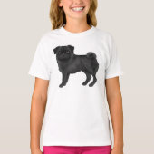 Design-Illustration für Hunde aus schwarzem Mops T-Shirt (Vorderseite)