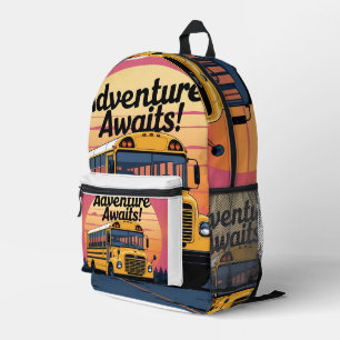 Design im Stil eines alten Schulbusses Bedruckter Rucksack