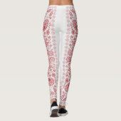 Design in Weiß und Rot Leggings (Rückseite)