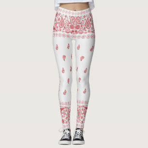 Design in Weiß und Rot Leggings