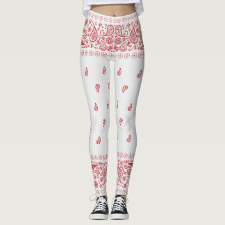 Design in Weiß und Rot Leggings
