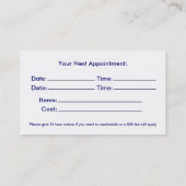 Design-Karte Dental Art Blue Bubble Terminkarte (Rückseite)