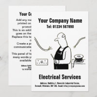 Design-Karte für den Cartoon Electrical Services