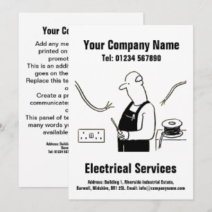 Design-Karte für den Cartoon Electrical Services Feiertagskarte
