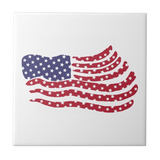 Design-Keramik für rote blaue Fahnen Fliese (Vorderseite)