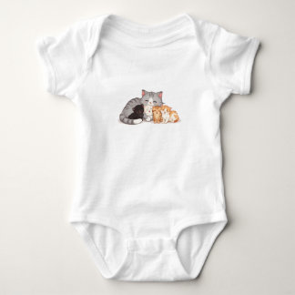Design - Kitten-Familienknuddler-Porträt - T-Shirt Baby Strampler
