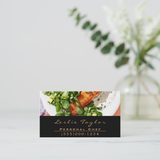 Design-Koch-Catering für das Abendessen Visitenkarte (Stehend Vorderseite)