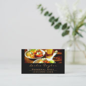 Design-Koch-Catering für das Abendessen Visitenkarte (Stehend Vorderseite)