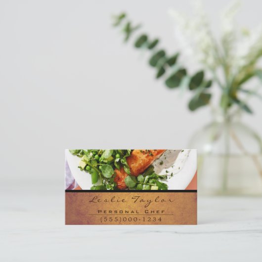 Design-Koch-Catering für das Abendessen Visitenkarte (Stehend Vorderseite)