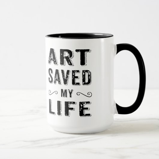 Design-Kunst für Schwarzen Text Rettete mein Leben Tasse (Rechts)