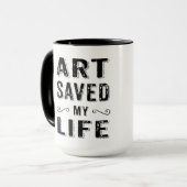 Design-Kunst für Schwarzen Text Rettete mein Leben Tasse (Vorderseite Links)