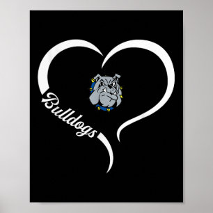 Design-Landkreis-Bulldogs-Logo Halbherz-Slogan Hs Poster