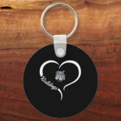 Design-Landkreis-Bulldogs-Logo Halbherz-Slogan Hs Schlüsselanhänger (Vorderseite)