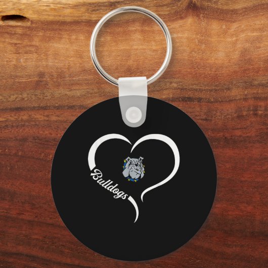 Design-Landkreis-Bulldogs-Logo Halbherz-Slogan Hs Schlüsselanhänger (Vorderseite)