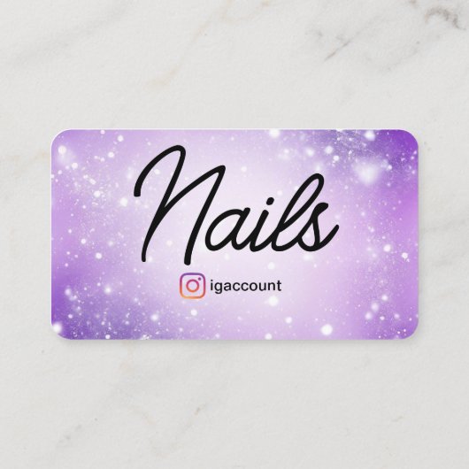 Design Lila Berufliche Karte QR Code Nail Tech (Rückseite)