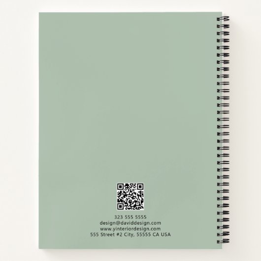 Design-Logo für Schwarz/Weiß-Grün Notizblock (Rückseite)