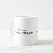 Design-Logo für Schwarz/Weiß Kaffeetasse (Vorderseite Links)