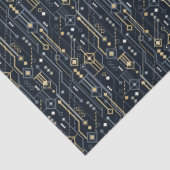 Design Luxus Geometric Blau und Gold Art Decoupage Seidenpapier (Ausschnitt)