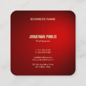 Design Luxusvorlage für kreative schwarze Damaskus Quadratische Visitenkarte (Rückseite)