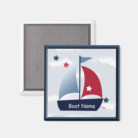 Design-Magnet für Niedliche Segelboote Magnet (Vorderseite/Rückseite)