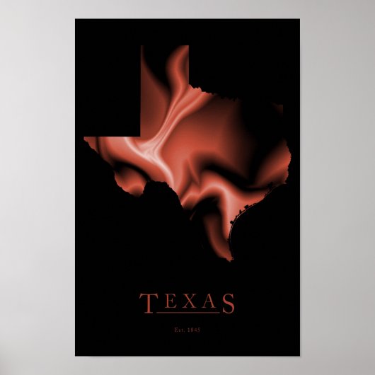Design Map Poster von Texas (Vorne)