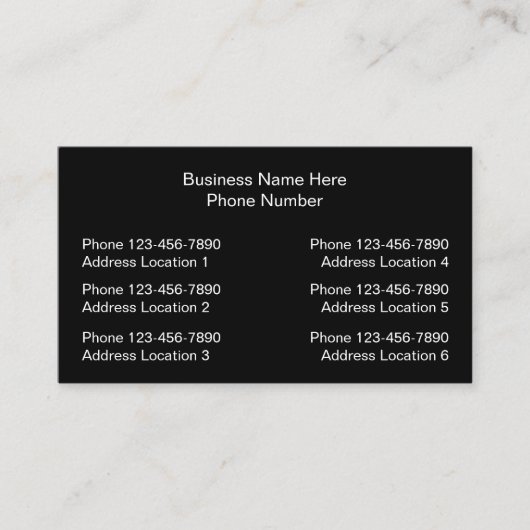 Design mehrerer Standorte Business Cards Visitenkarte (Vorderseite)
