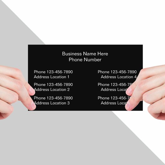 Design mehrerer Standorte Business Cards Visitenkarte