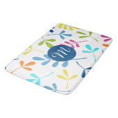 Design mehrfarbiger Blätter (Personalisiert) Badematte (Schrägansicht)